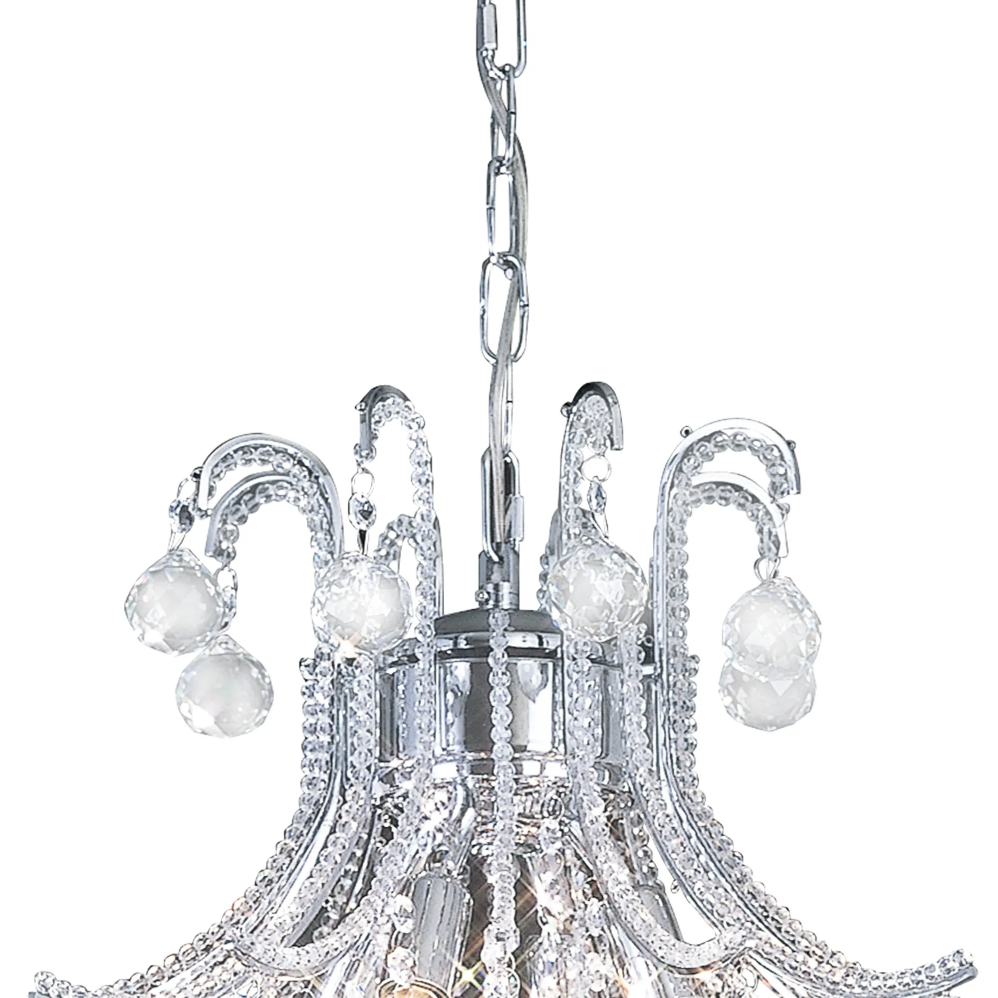Bask Crystal Chandelier 4 Light Polished Chrome IL30016  Diyas Bask